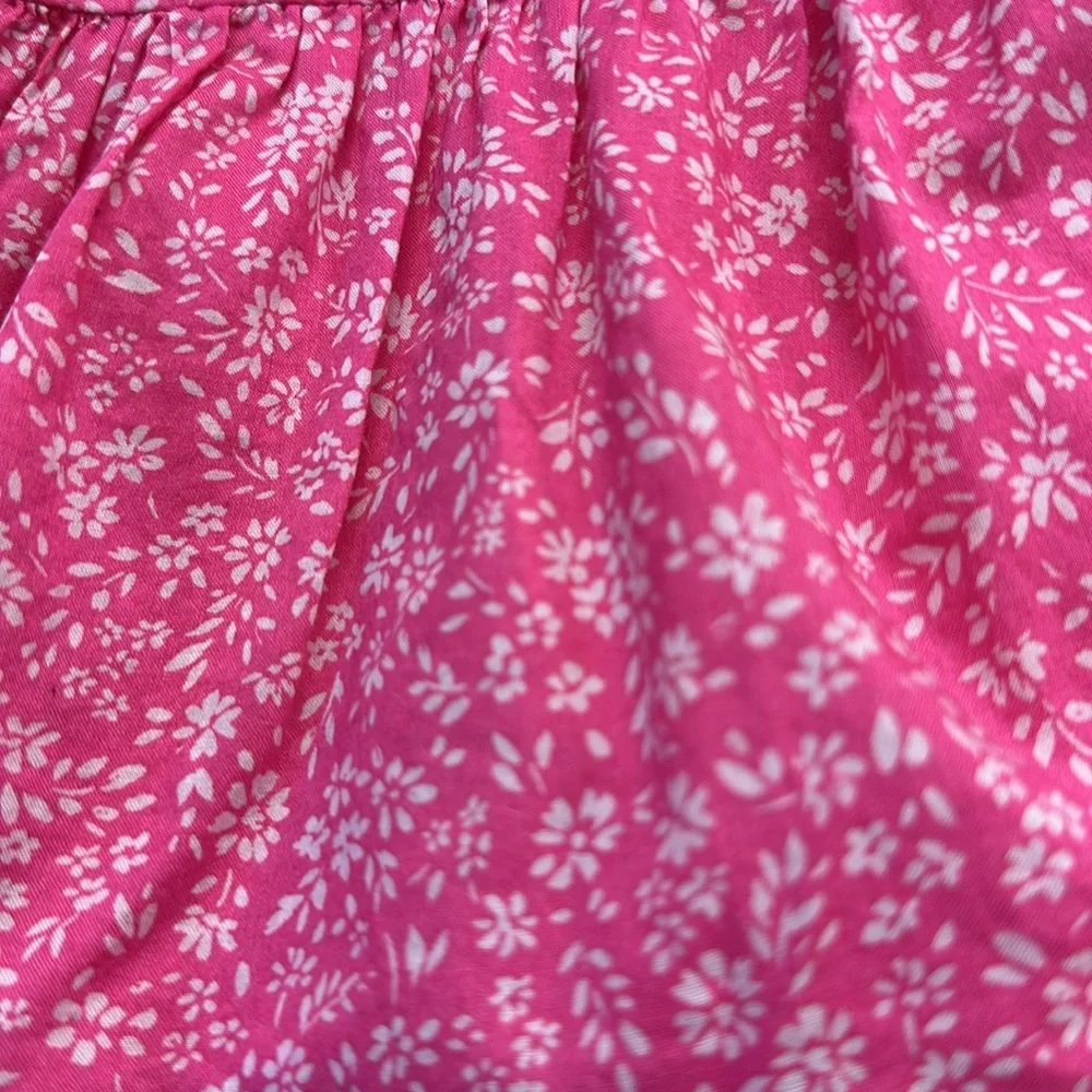 Baby Gap Ditsy Floral Ruffles Cap Sleeve Half-placket Dress Preowned 18-24 M